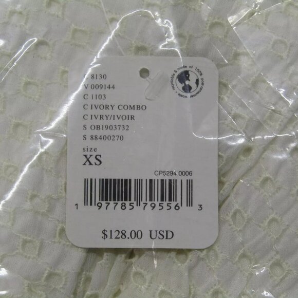 NEW FREE PEOPLE Women's Mini Dress Berry Kiss Embroidery Off Shoulder XS Ivory - Picture 8 of 10